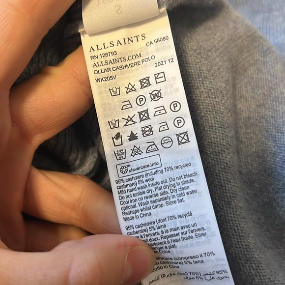 AllSaints Ollar cashmere polo sweater - Picture 8 of 9